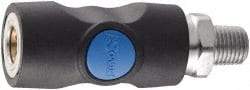 Prevost - 3/8 Male NPT Industrial Pneumatic Hose Safety Coupler - Composite, 1/4" Body Diam - Americas Industrial Supply