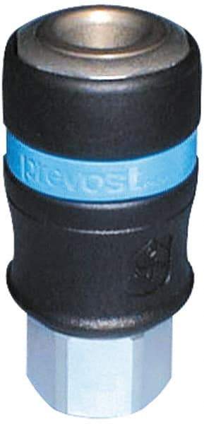Prevost - 3/8 Female NPT Industrial Pneumatic Hose Safety Coupler - Composite, 1/2" Body Diam - Americas Industrial Supply