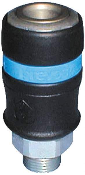 Prevost - 3/8 Male NPT Industrial Pneumatic Hose Safety Coupler - Fiber Glass, 1/2" Body Diam - Americas Industrial Supply