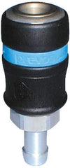 Prevost - Hose Barb Industrial Pneumatic Hose Safety Coupler - Composite, 1/2" Body Diam, 1/2" Hose ID - Americas Industrial Supply