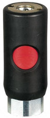 Prevost - 1/4 Female NPT Tru-Flate Automotive Pneumatic Hose Safety Coupler - Composite, 1/4" Body Diam - Americas Industrial Supply