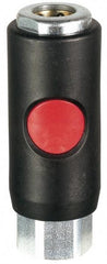 Prevost - 3/8 Female NPT Tru-Flate Automotive Pneumatic Hose Safety Coupler - Composite, 3/8" Body Diam - Americas Industrial Supply