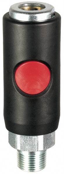 Prevost - 1/4 Male NPT Tru-Flate Automotive Pneumatic Hose Safety Coupler - Composite, 3/8" Body Diam - Americas Industrial Supply