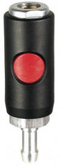 Prevost - Hose Barb Tru-Flate Automotive Pneumatic Hose Safety Coupler - Composite, 3/8" Body Diam, 1/2" Hose ID - Americas Industrial Supply