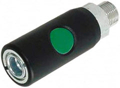 Prevost - 1/4 Male NPT European High Flow Pneumatic Hose Safety Coupler - Composite, 7.2mm Body Diam - Americas Industrial Supply