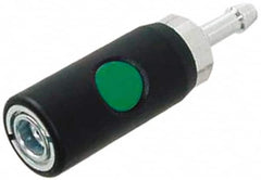 Prevost - Hose Barb European High Flow Pneumatic Hose Safety Coupler - Composite, 7.2mm Body Diam, 1/2" Hose ID - Americas Industrial Supply