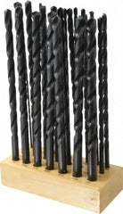 Interstate - 1/8 to 1/2", 118° Point, Oxide Finish, High Speed Steel Aircraft Extension Length Drill Bit Set - Exact Industrial Supply