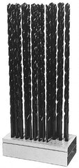 Interstate - 1/8 to 1/2", 118° Point, Oxide Finish, High Speed Steel Aircraft Extension Length Drill Bit Set - Americas Industrial Supply