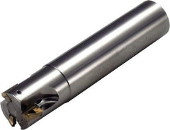 Kyocera - 1" Cut Diam, 0.618" Max Depth of Cut, 1" Shank Diam, 3-3/4" OAL, Indexable Square Shoulder End Mill - BDMT 1704 Inserts, Weldon Shank, 90° Lead Angle, Through Coolant - Americas Industrial Supply