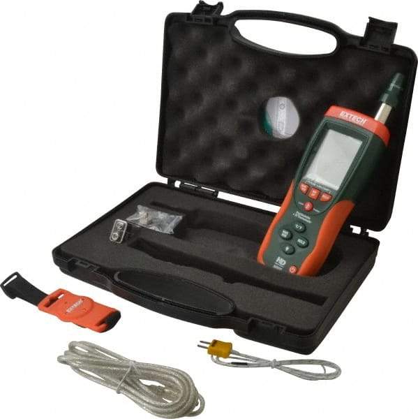 Extech - 14 to 140°F, 0 to 100% Humidity Range, Psychrometer - 2% Relative Humidity Accuracy, 0.1° Resolution - Americas Industrial Supply