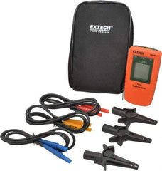 Extech - 3 Phase, 40 to 600 VAC, 15 to 400 Hz, 32 to 104°F, LCD Display Phase Rotation Tester - No Battery Required, Includes Alligator Clips, Test Leads, CAT III 600 V, CE, EN 61010-1 - Americas Industrial Supply