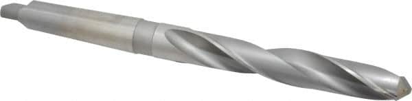 Made in USA - 15/16", 3MT 118° Point Carbide-Tipped Taper Shank Drill Bit - Bright Finish, 6-1/8" Flute Length, 10-3/4" OAL, Spiral Flute - Americas Industrial Supply
