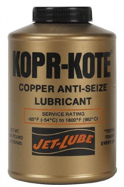 Jet-Lube - 12 oz Aerosol High Temperature Anti-Seize Lubricant - Copper/Graphite, -65 to 1,800°F, Copper/Bronze, Water Resistant - Americas Industrial Supply