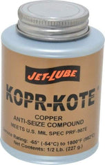 Jet-Lube - 0.5 Lb Can High Temperature Anti-Seize Lubricant - Copper/Graphite, -65 to 1,800°F, Copper/Bronze, Food Grade, Water Resistant - Americas Industrial Supply