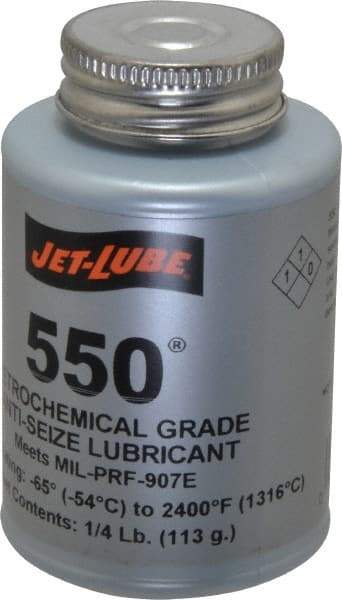 Jet-Lube - 0.25 Lb Can Extreme Pressure Anti-Seize Lubricant - Molybdenum Disulfide, -65 to 2,400°F, Steel Blue, Water Resistant - Americas Industrial Supply