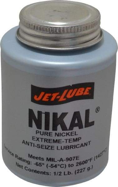 Jet-Lube - 0.5 Lb Can High Temperature Anti-Seize Lubricant - Nickel, -65 to 2,600°F, Silver Gray, Water Resistant - Americas Industrial Supply