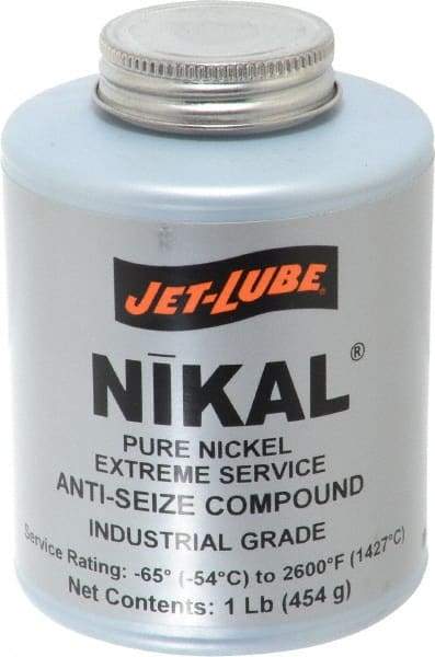 Jet-Lube - 1 Lb Can High Temperature Anti-Seize Lubricant - Nickel, -65 to 2,600°F, Silver Gray, Water Resistant - Americas Industrial Supply