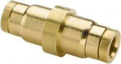 Parker - 5/8" Outside Diam, Brass Push-to-Connect Tube Retaining Ring Bulkhead Union - 250 Max psi, Buna-N O-Ring, Tube to Tube Connection - Americas Industrial Supply