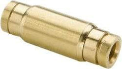 Parker - 1/2" Outside Diam, Brass Push-to-Connect Tube Union - 250 Max psi, Buna-N O-Ring, Tube to Tube Connection - Americas Industrial Supply