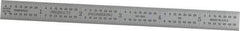 PEC Tools - 6" Long, 1/64, 1/50, 1/32, 1/10" Graduation, Flexible Steel Rule - 3R Graduation Style, 1/2" Wide, Silver, Satin Chrome Finish - Americas Industrial Supply