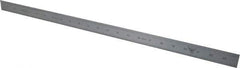 PEC Tools - 24" Long, 1/100, 1/10" and 0.5, 1mm Graduation, Rigid Steel Rule - Decimal/Metric Graduation Style, 1-1/8" Wide, Silver, Satin Chrome Finish - Americas Industrial Supply
