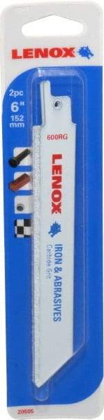 Lenox - 6" Long x 3/4" Thick, Carbide Reciprocating Saw Blade - Straight Profile, Continuous Edge, Universal Shank - Americas Industrial Supply