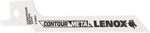 Lenox - 3-5/8" Long x 5/16" Thick, Bi-Metal Reciprocating Saw Blade - Tapered Profile, 18 TPI, Toothed Edge, Universal Shank - Americas Industrial Supply