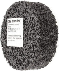 3M - 3" Diam, 1" Face Width, 1/4" Center Hole, Very Coarse Grade, Silicon Carbide Deburring Wheel - Unitized, Hard Density 7 Grade, 14,100 RPM - Americas Industrial Supply