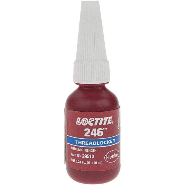 Loctite - 10 mL Bottle, Blue, Medium Strength Liquid Threadlocker - Series 246 - Americas Industrial Supply