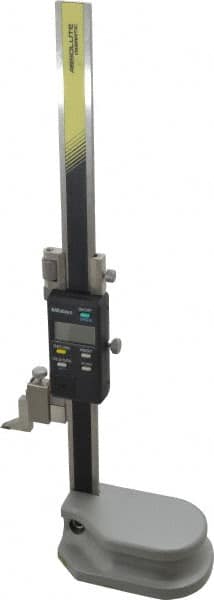 Mitutoyo - 8" Electronic Height Gage - 0.0005" Resolution, Accurate to 0.001", LCD Display, SPC Data Output - Americas Industrial Supply