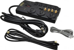 Tripp-Lite - 8 Outlets, 120 Volts, 15 Amps, 10' Cord, Power Outlet Strip - Free Hanging, Keyhole Mount, 5-15P NEMA Configuration, 9.55" Strip, UL1449 3rd Edition - Americas Industrial Supply