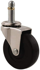 E.R. Wagner - 2-1/2" Diam x 13/16" Wide x 3-1/16" OAH Stem Mount Swivel Caster - Soft Rubber, 90 Lb Capacity, Delrin Bearing, 7/16 x 1-3/8" Friction Stem - Americas Industrial Supply
