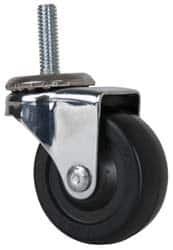 E.R. Wagner - 2" Diam x 13/16" Wide x 2-1/2" OAH Stem Mount Swivel Caster - Soft Rubber, 75 Lb Capacity, Delrin Bearing, 5/16-18 x 1" Threaded Stem - Americas Industrial Supply