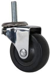 E.R. Wagner - 2" Diam x 13/16" Wide x 2-1/2" OAH Stem Mount Swivel Caster - Soft Rubber, 75 Lb Capacity, Delrin Bearing, 5/16-18 x 1" Threaded Stem - Americas Industrial Supply