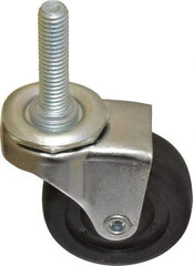 E.R. Wagner - 2" Diam x 13/16" Wide x 2-1/2" OAH Stem Mount Swivel Caster - Hard Rubber, 100 Lb Capacity, Delrin Bearing, 3/8-16 x 1-1/2" Threaded Stem - Americas Industrial Supply