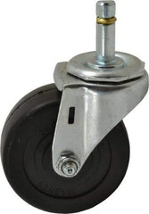 E.R. Wagner - 3" Diam x 1-1/4" Wide x 3-5/8" OAH Stem Mount Swivel Caster - Soft Rubber, 125 Lb Capacity, Delrin Bearing, 7/16 x 1-3/8" Friction Stem - Americas Industrial Supply