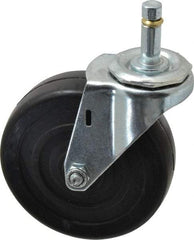 E.R. Wagner - 4" Diam x 1-1/4" Wide x 4-1/2" OAH Stem Mount Swivel Caster - Soft Rubber, 165 Lb Capacity, Delrin Bearing, 7/16 x 1-3/8" Friction Stem - Americas Industrial Supply