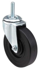 E.R. Wagner - 3" Diam x 1-1/4" Wide x 3-5/8" OAH Stem Mount Swivel Caster - Soft Rubber, 125 Lb Capacity, Delrin Bearing, 3/8-16 x 1" Threaded Stem - Americas Industrial Supply