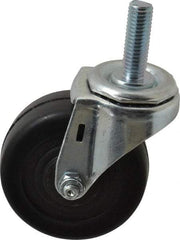E.R. Wagner - 3" Diam x 1-1/4" Wide x 3-5/8" OAH Stem Mount Swivel Caster - Soft Rubber, 125 Lb Capacity, Delrin Bearing, 1/2-13 x 1-1/2" Threaded Stem - Americas Industrial Supply