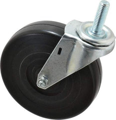 E.R. Wagner - 5" Diam x 1-1/4" Wide x 5-1/2" OAH Stem Mount Swivel Caster - Soft Rubber, 190 Lb Capacity, Delrin Bearing, 1/2-13 x 1-1/2" Threaded Stem - Americas Industrial Supply