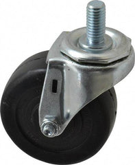 E.R. Wagner - 3" Diam x 1-1/4" Wide x 3-5/8" OAH Stem Mount Swivel Caster - Soft Rubber, 125 Lb Capacity, Delrin Bearing, 1/2-13 x 1" Threaded Stem - Americas Industrial Supply