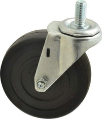 E.R. Wagner - 4" Diam x 1-1/4" Wide x 4-1/2" OAH Stem Mount Swivel Caster - Soft Rubber, 165 Lb Capacity, Delrin Bearing, 1/2-13 x 1" Threaded Stem - Americas Industrial Supply