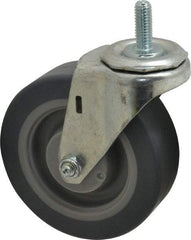 E.R. Wagner - 4" Diam x 1-1/4" Wide x 4-1/2" OAH Stem Mount Swivel Caster - TPR, 165 Lb Capacity, Delrin Bearing, 3/8-16 x 1" Threaded Stem - Americas Industrial Supply