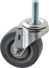 E.R. Wagner - 3" Diam x 1-1/4" Wide x 3-5/8" OAH Stem Mount Swivel Caster - TPR, 125 Lb Capacity, Delrin Bearing, 1/2-13 x 1-1/2" Threaded Stem - Americas Industrial Supply