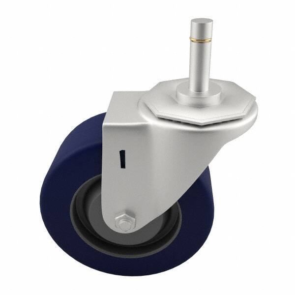 E.R. Wagner - 3" Diam x 1-1/4" Wide x 3-5/8" OAH Stem Mount Swivel Caster - Polyurethane, 210 Lb Capacity, Delrin Bearing, 7/16 x 1-3/8" Friction Stem - Americas Industrial Supply