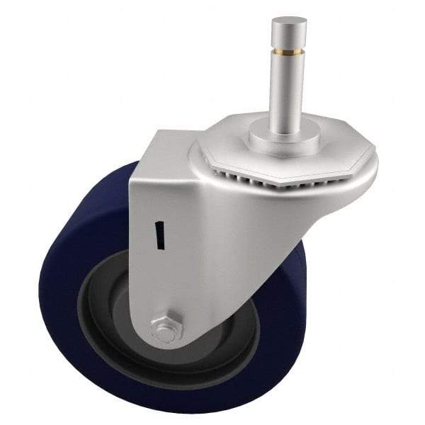 E.R. Wagner - 4" Diam x 1-1/4" Wide x 4-1/2" OAH Stem Mount Swivel Caster - Polyurethane, 275 Lb Capacity, Delrin Bearing, 7/16 x 1-3/8" Friction Stem - Americas Industrial Supply