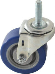 E.R. Wagner - 3" Diam x 1-1/4" Wide x 3-5/8" OAH Stem Mount Swivel Caster - Polyurethane, 210 Lb Capacity, Delrin Bearing, 7/16-14 x 1-1/2" Threaded Stem - Americas Industrial Supply