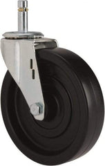 E.R. Wagner - 5" Diam x 1-1/4" Wide x 5-1/2" OAH Stem Mount Swivel Caster - Polyolefin, 280 Lb Capacity, Plain Bearing, 7/16 x 1-3/8" Friction Stem - Americas Industrial Supply