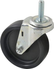 E.R. Wagner - 4" Diam x 1-1/4" Wide x 4-1/2" OAH Stem Mount Swivel Caster - Polyolefin, 255 Lb Capacity, Plain Bearing, 7/16-14 x 1-1/2" Threaded Stem - Americas Industrial Supply