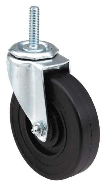 E.R. Wagner - 3" Diam x 1-1/4" Wide x 3-5/8" OAH Stem Mount Swivel Caster - TPR, 125 Lb Capacity, Delrin Bearing, 7/16 x 1-3/8" Friction Stem - Americas Industrial Supply